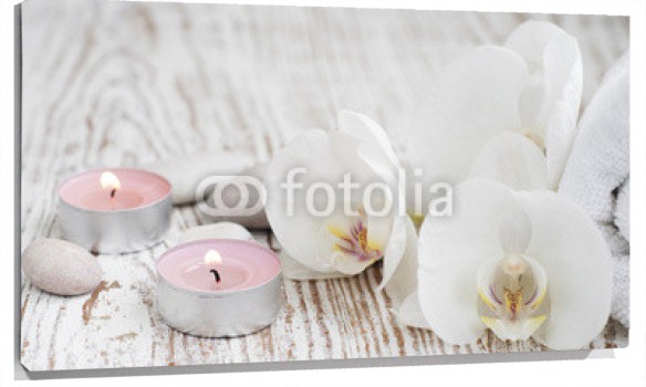 Cuadro Velas Rosas Y Orquideas Blancas | 100% a Medida